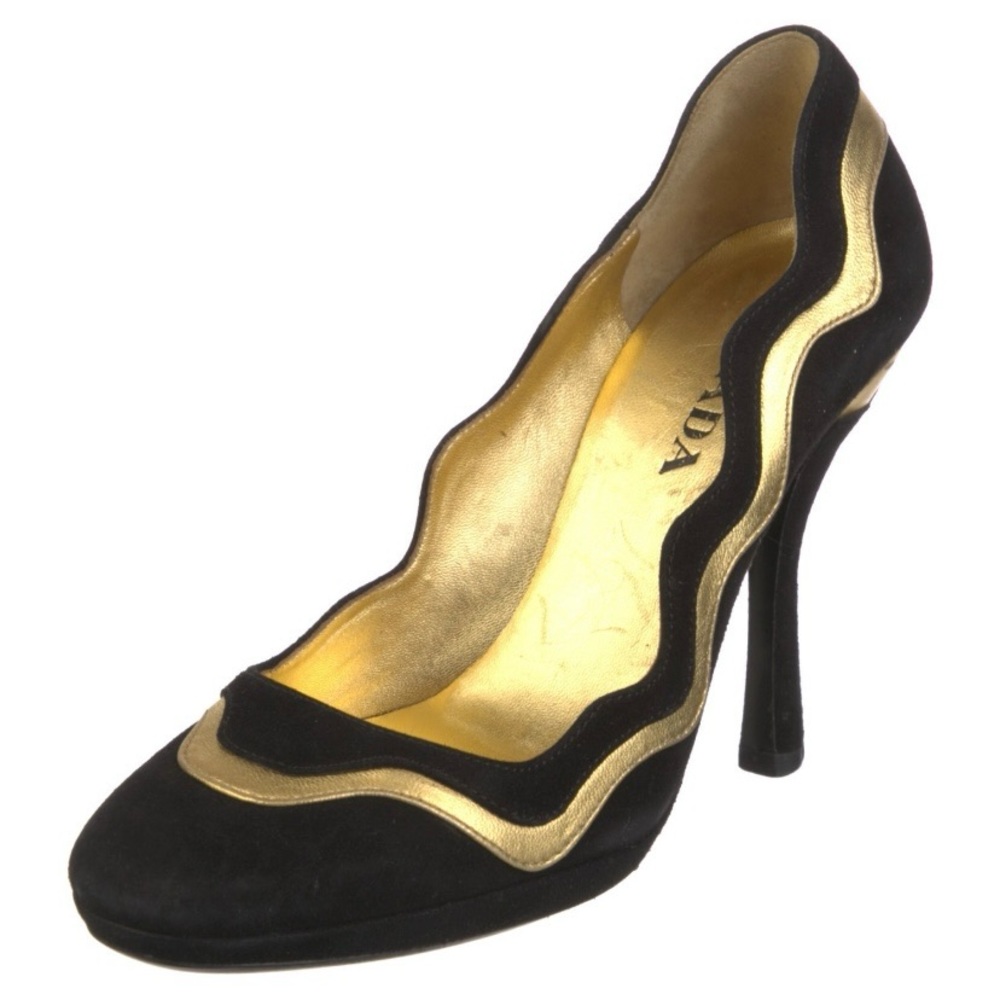 Prada Suede Colorblock Pattern Pumps - image 1